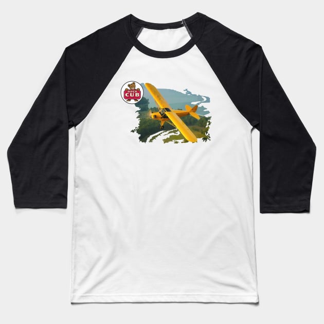 Piper J3 Cub Baseball T-Shirt by GregThompson